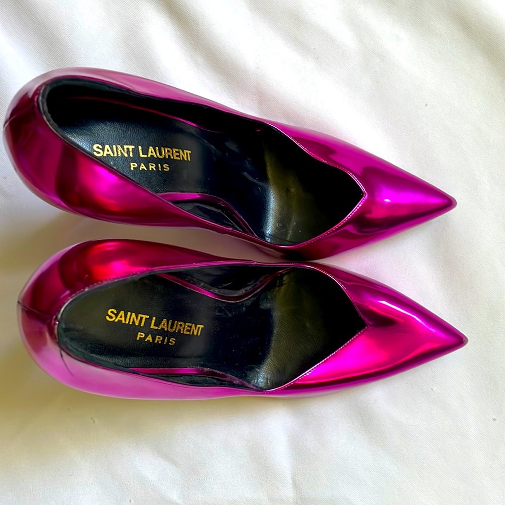 Saint Laurent, size 39, metallic pink pumps, like new